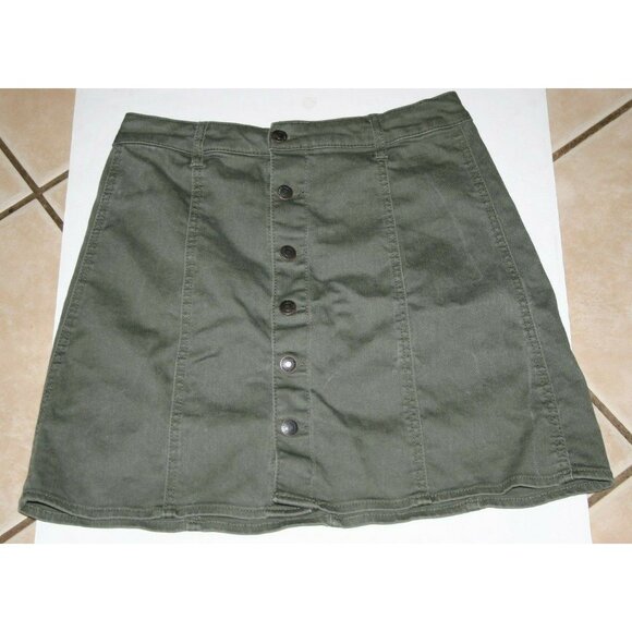 Mossimo denim skirt womens 8 above knee jean button up gray - Picture 1 of 9